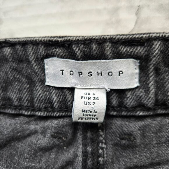 TopShop faded black denim skirt Size 2 - Picture 3 of 6